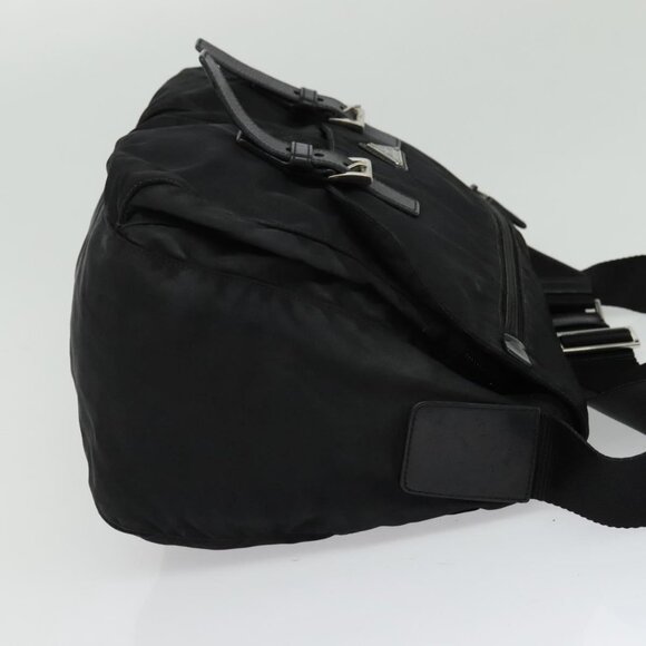 Authentic PRADA Shoulder Bag Nylon Black Silver - Picture 11 of 16